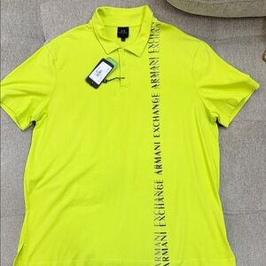 Armani Exchange Men's Neon Green Polo Shirt XL